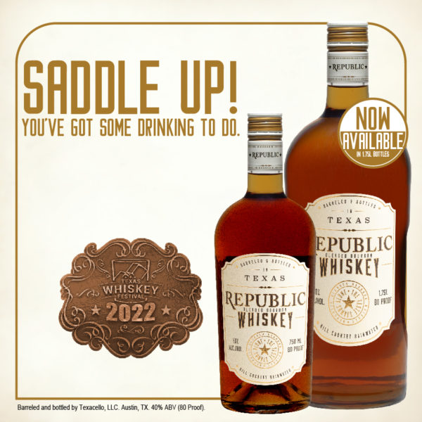 Republic Whiskey Shelf Talker - Dripping Springs Vodka